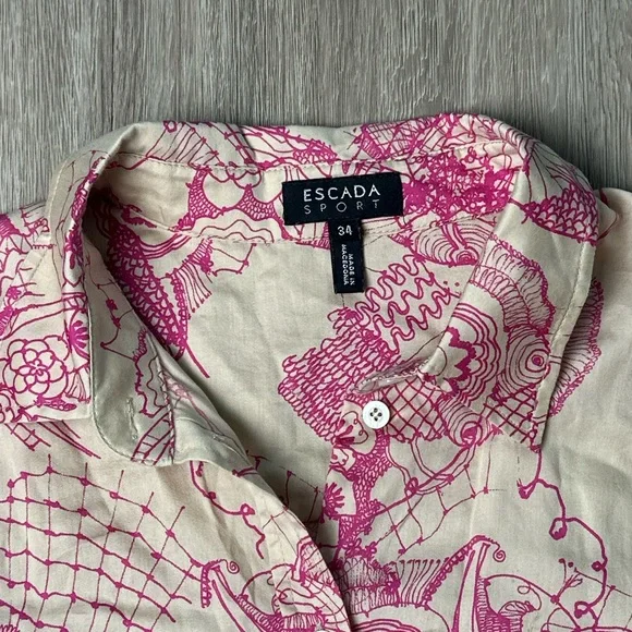 Escada Sport “fantasy” Fitted Button Up Blouse - Picture 2 of 6